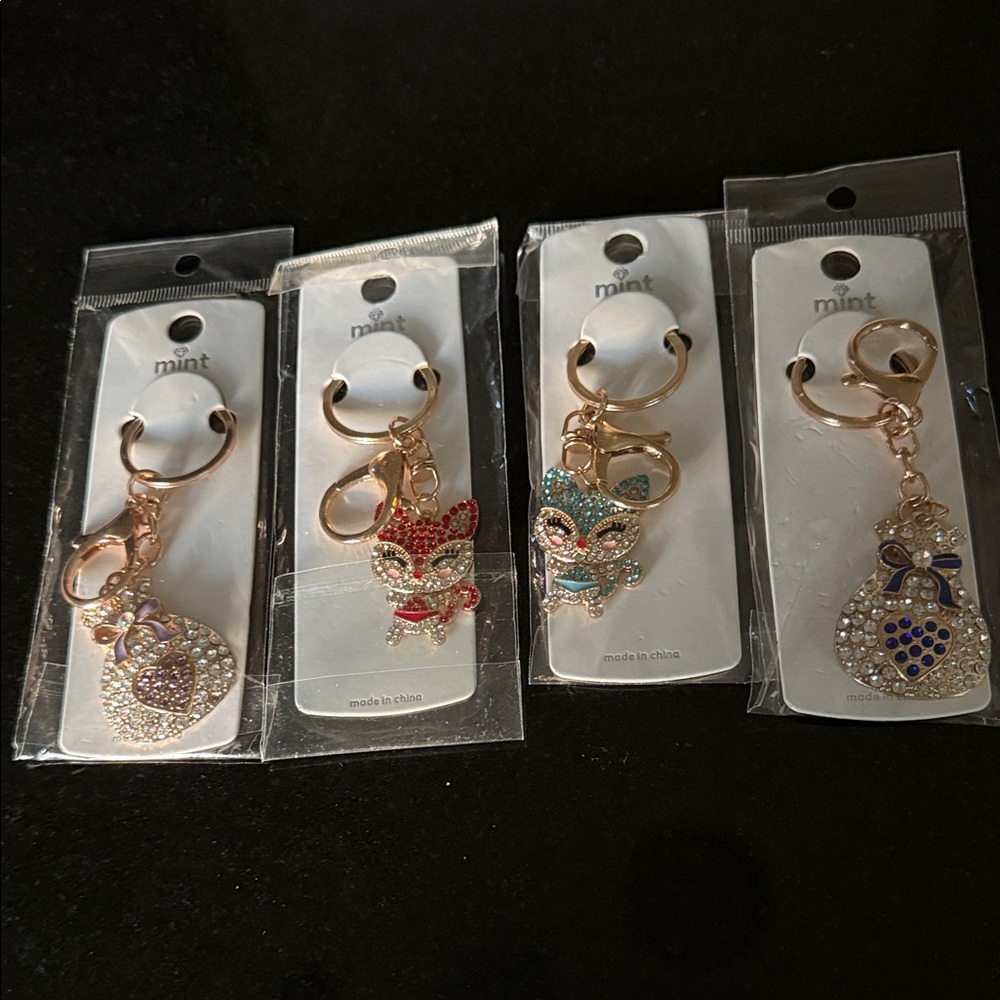 Mint Gold and Jewel-Toned Keychain Collection